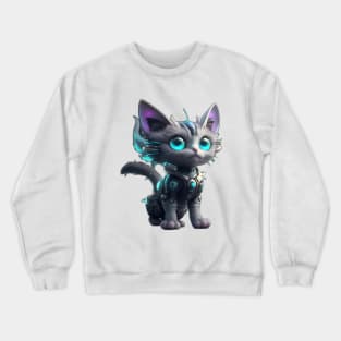 Futuristic Cyborg Cat Crewneck Sweatshirt